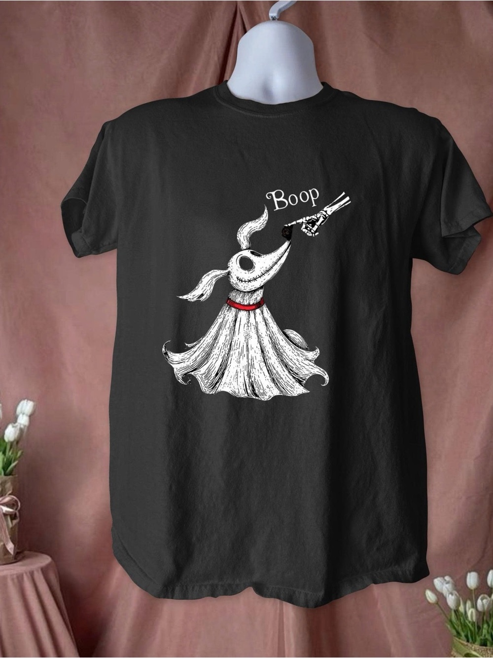 Vintage Halloween Ghost Dog Graphic Tee, Spooky Cute Black Unisex Gothic Y2K